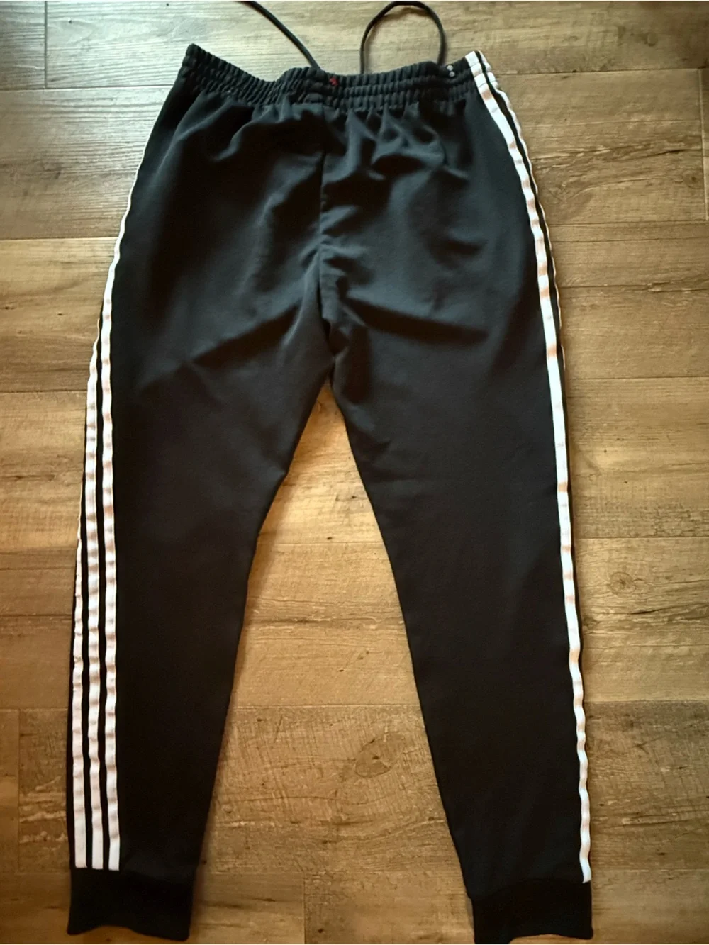 adidas Black Jogger Pants with White Side Stripes